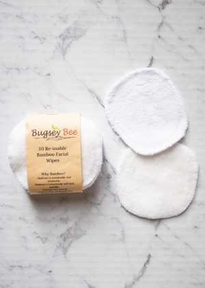 Bugsey Bee Re-usable Bamboo Facial Wipes 10 Pack